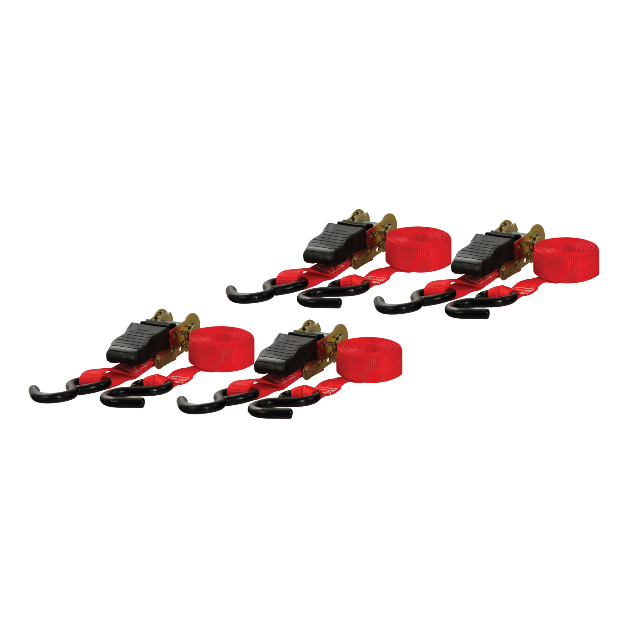 Curt Manufacturing Nylon Ratchet Straps — 1in. x 16ft., 1,500 Lb. Break Strength, Red, 4-Pack, Model# 83002